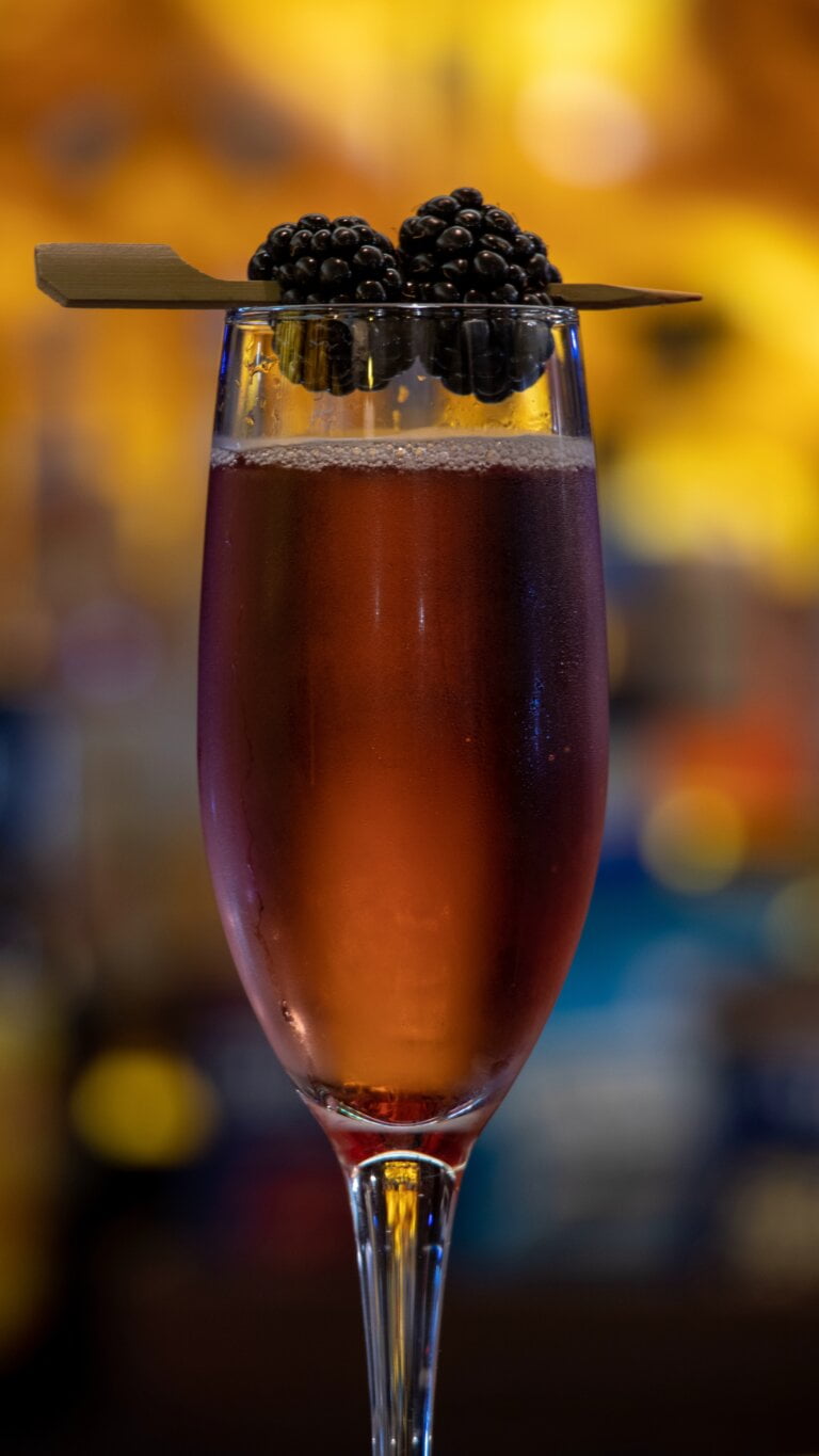 Kir Royale Cocktail Close