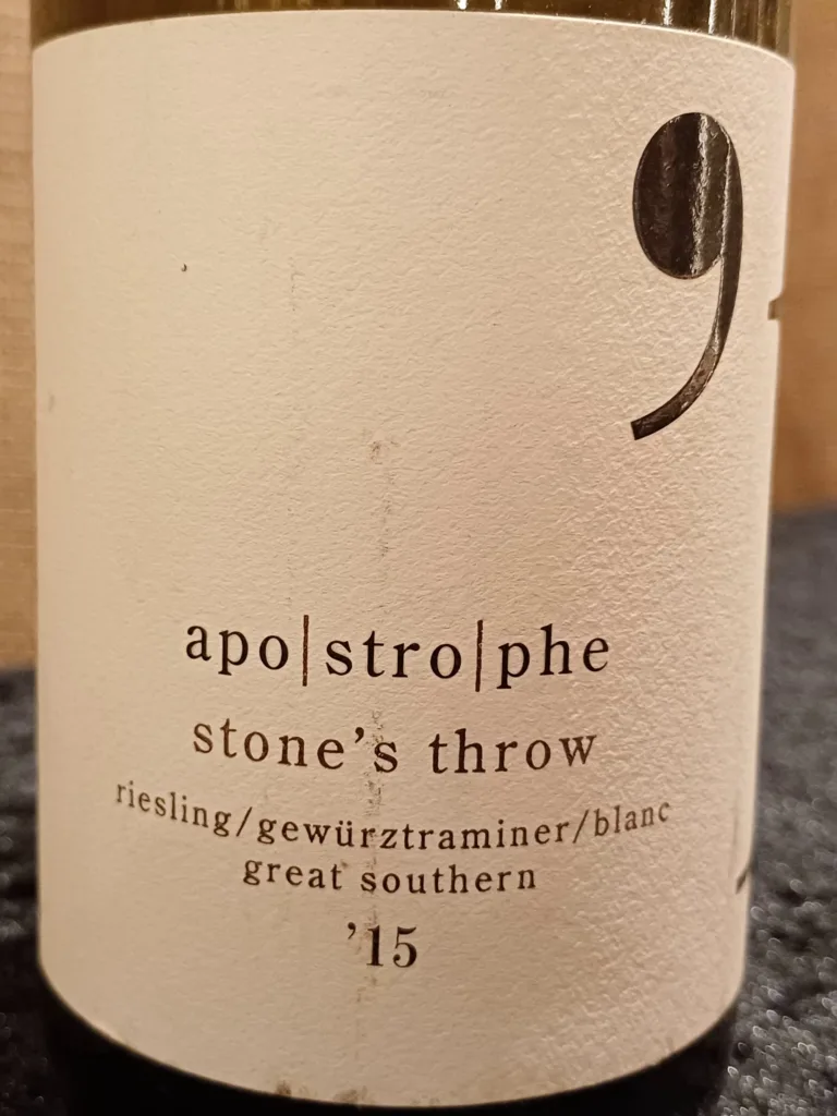 The Apostrophe Stones Throw Blanc 2015 is crafted with meticulous care. The grapes are sourced from the Great Southern region of Western Australia
