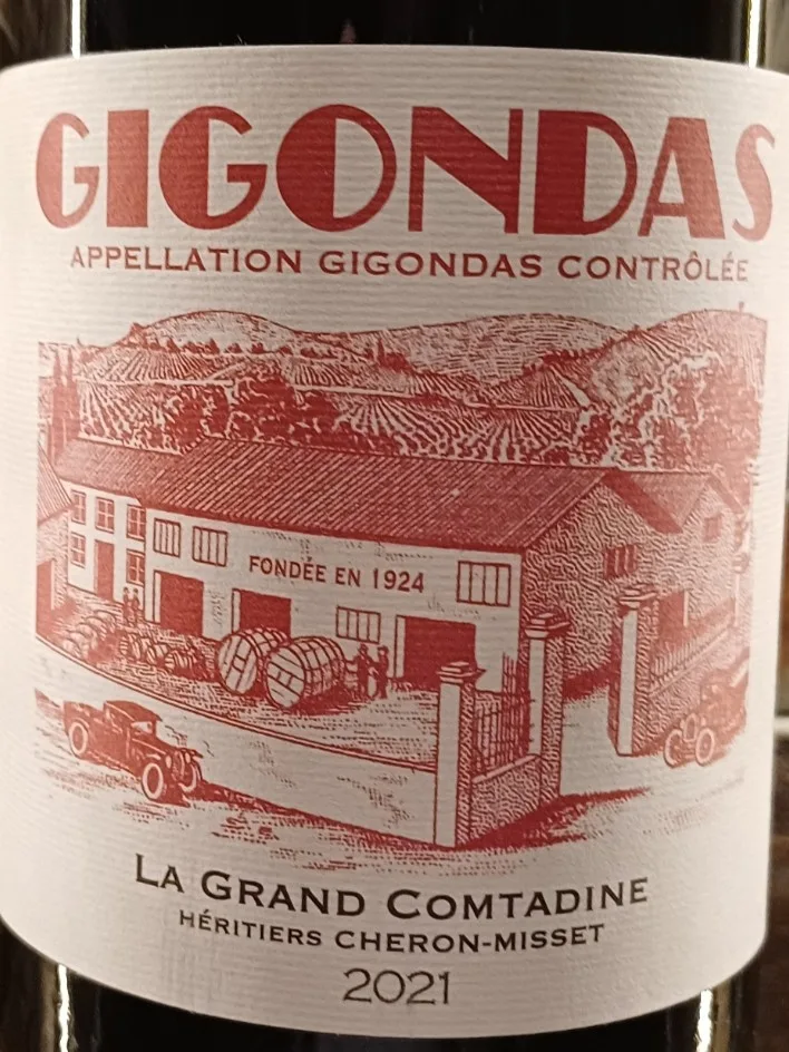 Gigondas La Grand Comtadine 2021 Elegant Gigondas balances concentrated dark cherry and raspberry fruit with savory notes of Provençal herbs and black pepper, all framed by silky tannins and a distinctively fresh finish.