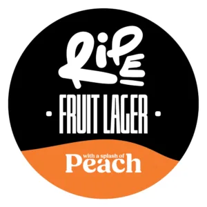 Ripe Fruit Lager with Peach - crisp, sun-bright lager that balances the fleshy sweetness of a vine-ripened peach with a clean, crackery malt finish and a refreshing snap of carbonation