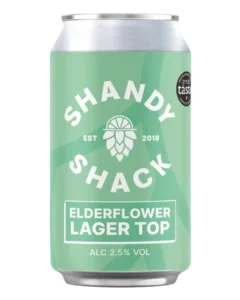Shandy Shack Elderflower Lager Top It is a crisp, botanical fusion that balances the honeyed sweetness of elderflower with a clean, biscuity lager finish for the ultimate meadow-fresh refreshment.