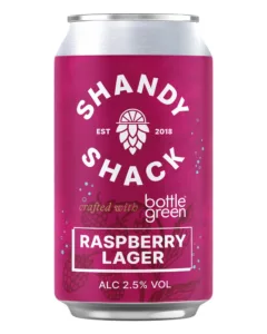 Shandy Shack Raspberry Lager is a crisp, light-bodied blend that balances the sharp, authentic tartness of fresh berries with a clean, bready malt finish for a perfectly refreshing