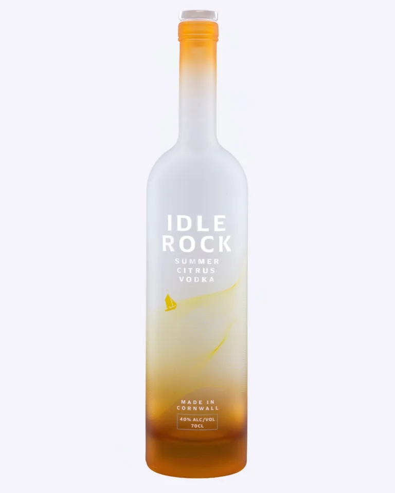 Idle Rock Summer Citrus Vodka: a smooth Cornish vodka from Saint Sithney near Helston, with zesty lemon, juicy orange and lime, soft natural sweetness, a silky texture and a crisp, refreshing finish.