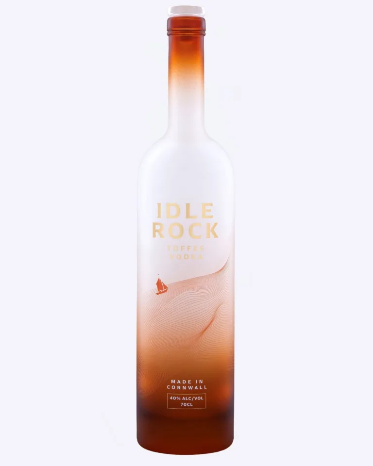 Idle Rock Toffee Vodka: a smooth Cornish vodka from Saint Sithney near Helston, with rich buttery toffee, golden caramel and vanilla, a silky rounded texture and a warm, sweet, clean finish.