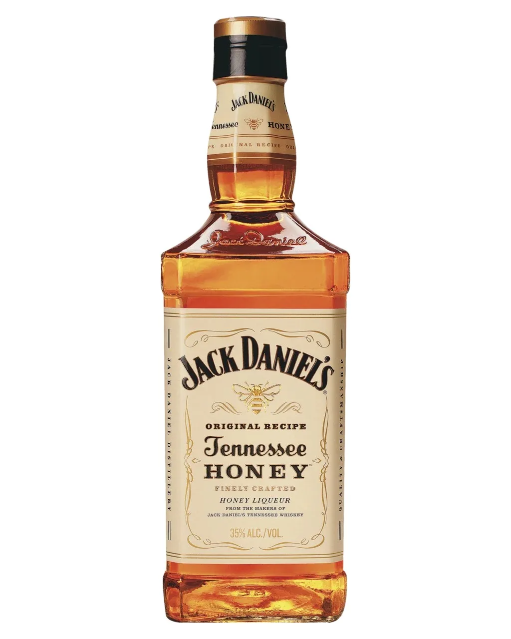 Jack Daniels Honey Whiskey : Old No. 7 Tennessee Whiskey blended with honey liqueur, golden honey, vanilla and caramel, toasted charred oak, a hint of spice and a smooth, warm, sweet finish.