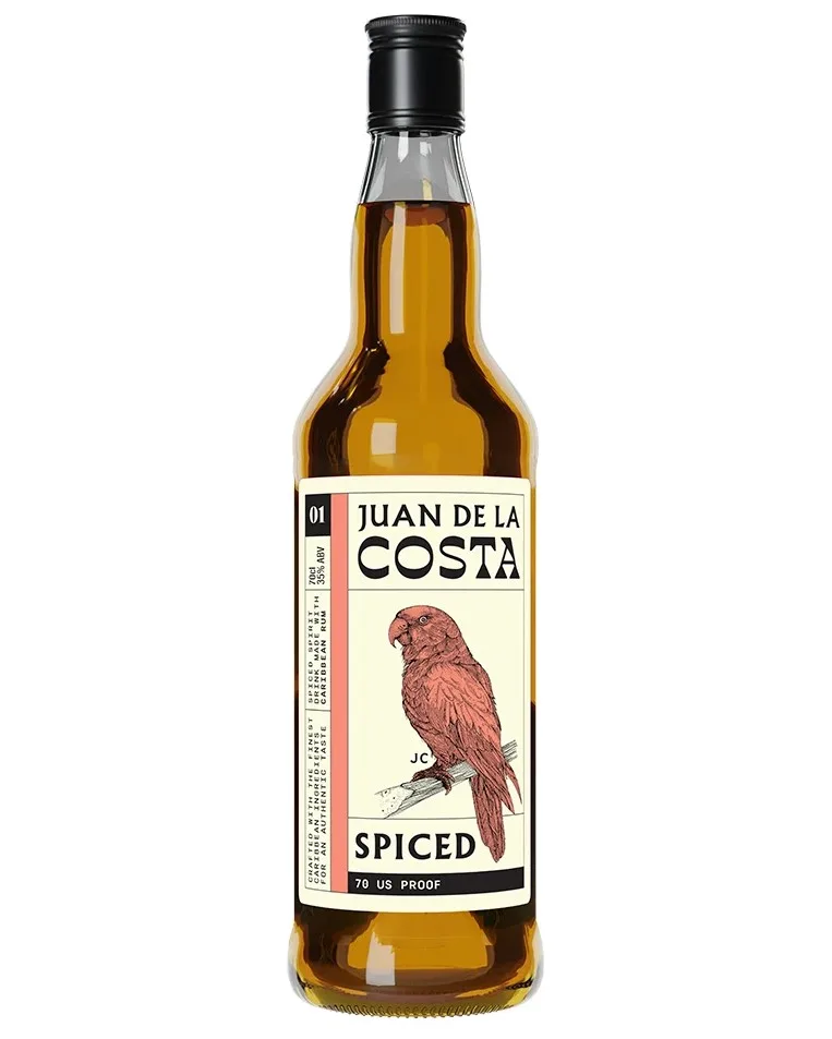 Juan De Costa Spiced A smooth Caribbean spiced rum with soft vanilla and caramel, warming cinnamon and nutmeg, gentle cane-sugar sweetness and a hint of tropical fruit, finishing mellow, warm and lightly spiced.