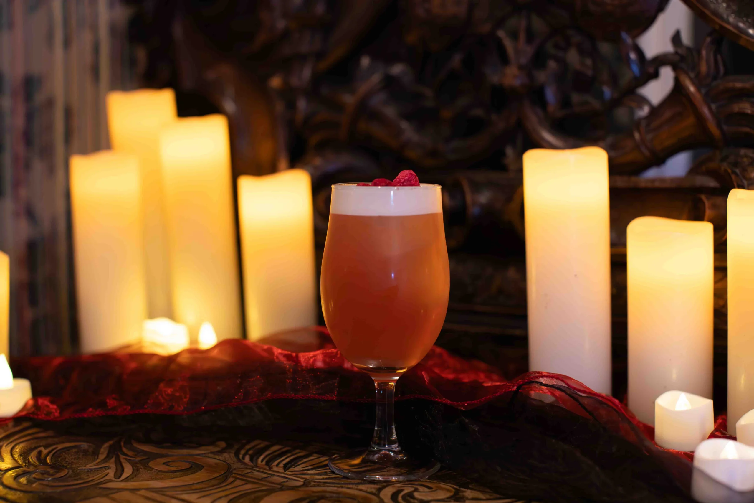 Twin Flame cocktail - A fruity vodka cocktail pairing raspberry vodka with floral lychee, tart cranberry and fresh lime, topped with silky foam: vivid pink, juicy and refreshing, with a bright, lightly perfumed finish.