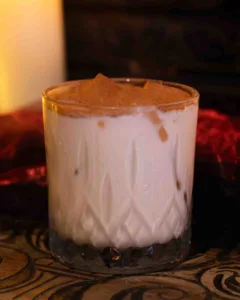 Velvet Temptation cocktail - A rich, dessert-style cocktail of vanilla vodka, Baileys, crème de cacao and double cream, finished with a pinch of salt for a silky, chocolatey, moreish sip with a savoury edge.