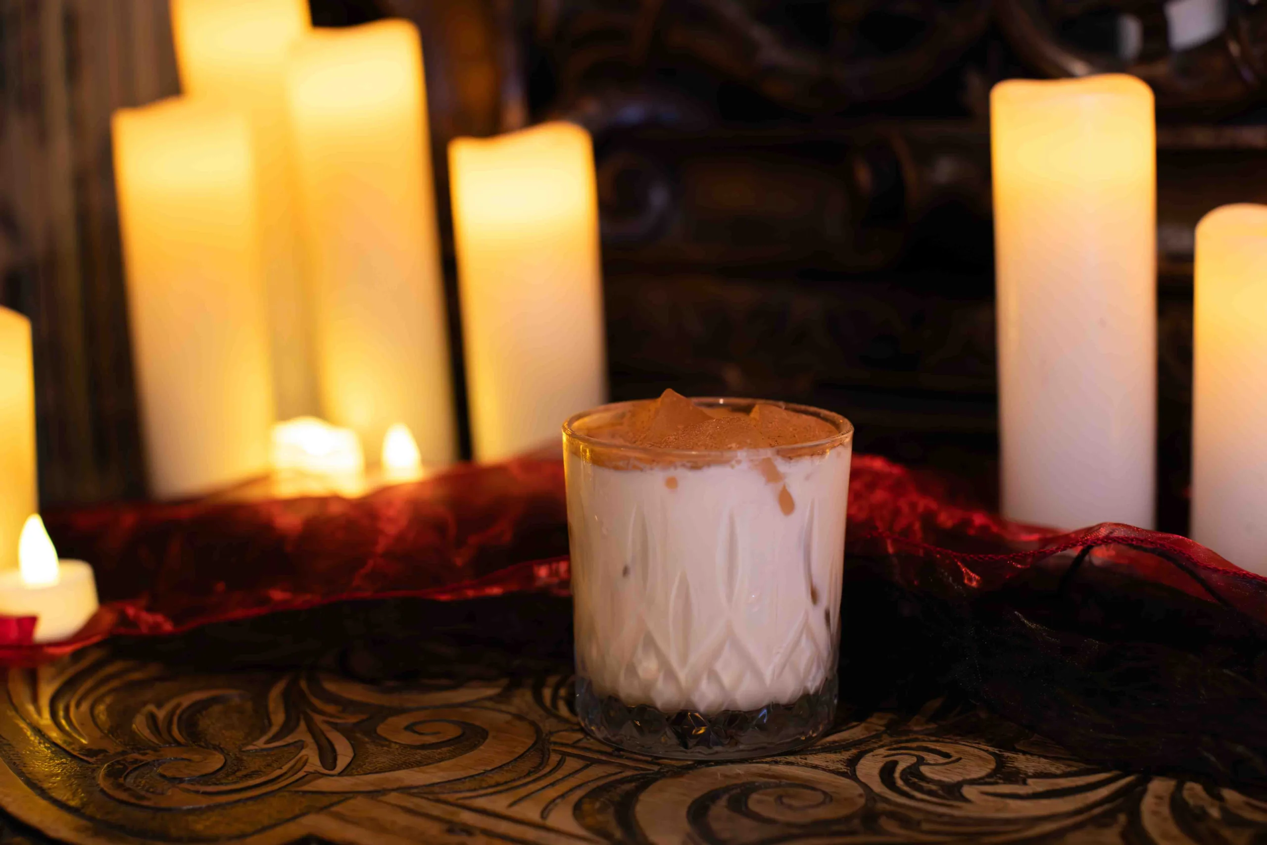 Velvet Temptation cocktail - A rich, dessert-style cocktail of vanilla vodka, Baileys, crème de cacao and double cream, finished with a pinch of salt for a silky, chocolatey, moreish sip with a savoury edge.